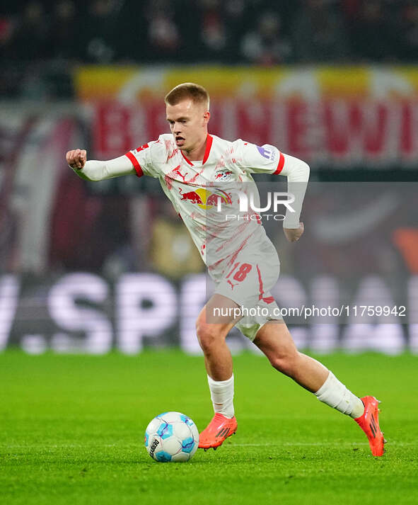 Arthur Vermeeren of Leipzig  controls the ball during the Bundesliga match between RB Leipzig and Borussia Mönchengladbach at Red Bull arena...