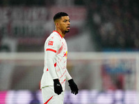 Benjamin Henrichs of Leipzig  looks on during the Bundesliga match between RB Leipzig and Borussia Mönchengladbach at Red Bull arena, Leipzi...