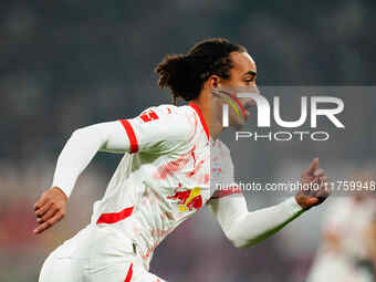 Yussuf Poulsen of Leipzig  looks on during the Bundesliga match between RB Leipzig and Borussia Mönchengladbach at Red Bull arena, Leipzig,...