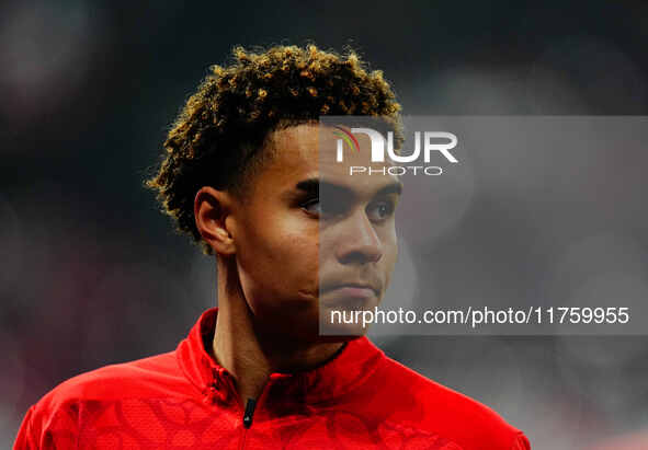 Antonio Nusa of Leipzig  looks on during the Bundesliga match between RB Leipzig and Borussia Mönchengladbach at Red Bull arena, Leipzig, Ge...