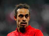 Yussuf Poulsen of Leipzig  looks on during the Bundesliga match between RB Leipzig and Borussia Mönchengladbach at Red Bull arena, Leipzig,...