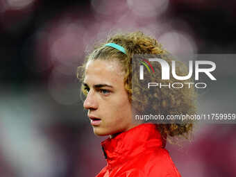 Viggo Gebel of Leipzig  looks on during the Bundesliga match between RB Leipzig and Borussia Mönchengladbach at Red Bull arena, Leipzig, Ger...