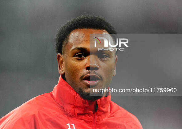 Lois Openda of Leipzig  looks on during the Bundesliga match between RB Leipzig and Borussia Mönchengladbach at Red Bull arena, Leipzig, Ger...