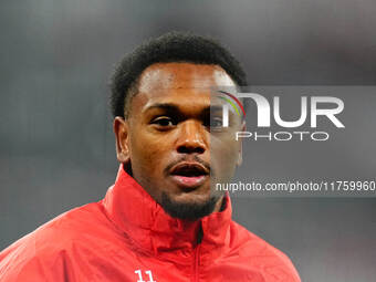 Lois Openda of Leipzig  looks on during the Bundesliga match between RB Leipzig and Borussia Mönchengladbach at Red Bull arena, Leipzig, Ger...