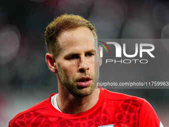 Peter Gulacsi of Leipzig  looks on during the Bundesliga match between RB Leipzig and Borussia Mönchengladbach at Red Bull arena, Leipzig, G...