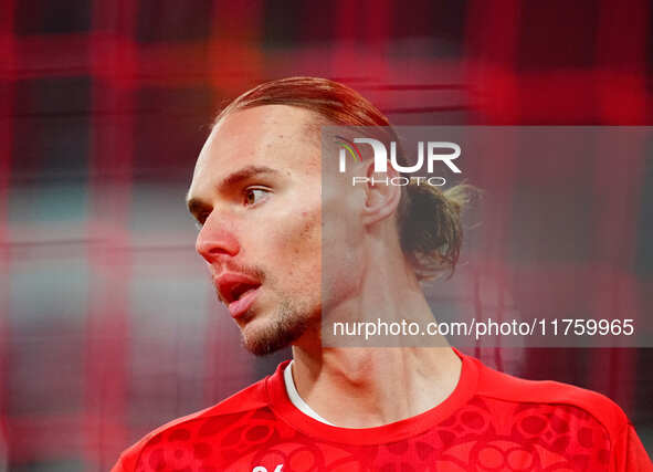 Maarten Vandevoordt of Leipzig  looks on during the Bundesliga match between RB Leipzig and Borussia Mönchengladbach at Red Bull arena, Leip...