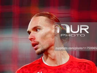 Maarten Vandevoordt of Leipzig  looks on during the Bundesliga match between RB Leipzig and Borussia Mönchengladbach at Red Bull arena, Leip...