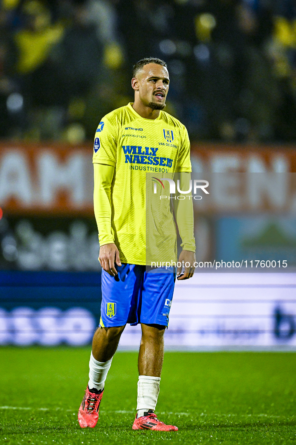 RKC defender Liam van Gelderen plays during the match between RKC and NEC at the Mandemakers Stadium in Waalwijk, Netherlands, on November 9...