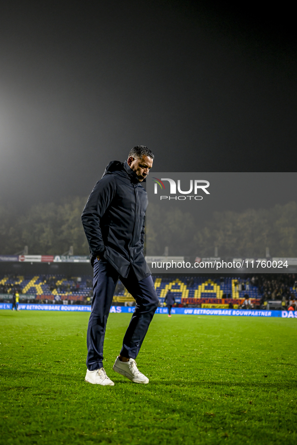 RKC trainer Henk Fraser is present during the match between RKC and NEC at the Mandemakers Stadium for the 2024-2025 season in Waalwijk, Net...