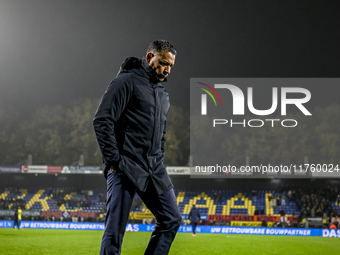 RKC trainer Henk Fraser is present during the match between RKC and NEC at the Mandemakers Stadium for the 2024-2025 season in Waalwijk, Net...