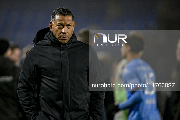 RKC trainer Henk Fraser is present during the match between RKC and NEC at the Mandemakers Stadium for the 2024-2025 season in Waalwijk, Net...