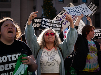 Hundreds demonstrate for reproductive rights outside The Heritage Foundation following election of Donald Trump as the next President of the...