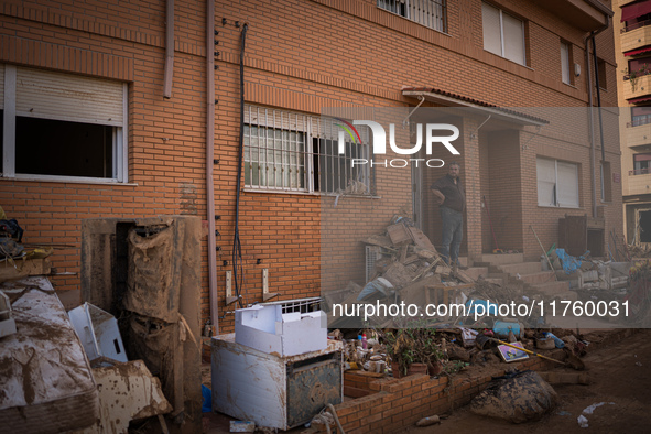 Consequences of flooding caused by the DANA occur in cities near Valencia, Spain, on November 7, 2024. 