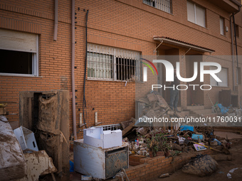 Consequences of flooding caused by the DANA occur in cities near Valencia, Spain, on November 7, 2024. (