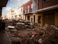 Consequences of flooding caused by the DANA occur in cities near Valencia, Spain, on November 7, 2024. (