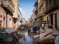 Consequences of flooding caused by the DANA occur in cities near Valencia, Spain, on November 7, 2024. (