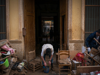 Consequences of flooding caused by the DANA occur in cities near Valencia, Spain, on November 7, 2024. (