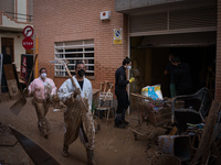 Consequences of flooding caused by the DANA occur in cities near Valencia, Spain, on November 7, 2024. (