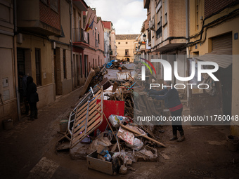 Consequences of flooding caused by the DANA occur in cities near Valencia, Spain, on November 7, 2024. (