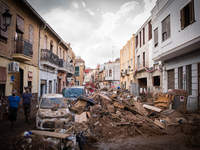 Consequences of flooding caused by the DANA occur in cities near Valencia, Spain, on November 7, 2024. (