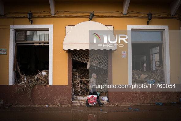 Consequences of flooding caused by the DANA occur in cities near Valencia, Spain, on November 7, 2024. 