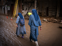 Consequences of flooding caused by the DANA occur in cities near Valencia, Spain, on November 7, 2024. (