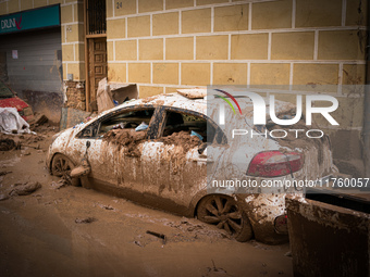 Consequences of flooding caused by the DANA occur in cities near Valencia, Spain, on November 7, 2024. (