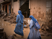 Consequences of flooding caused by the DANA occur in cities near Valencia, Spain, on November 7, 2024. (