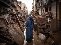 Consequences of flooding caused by the DANA occur in cities near Valencia, Spain, on November 7, 2024. (