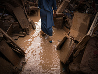 Consequences of flooding caused by the DANA occur in cities near Valencia, Spain, on November 7, 2024. (