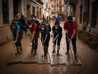 Consequences of flooding caused by the DANA occur in cities near Valencia, Spain, on November 7, 2024. (