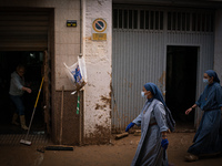 Consequences of flooding caused by the DANA occur in cities near Valencia, Spain, on November 7, 2024. (