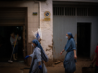 Consequences of flooding caused by the DANA occur in cities near Valencia, Spain, on November 7, 2024. (