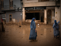 Consequences of flooding caused by the DANA occur in cities near Valencia, Spain, on November 7, 2024. (