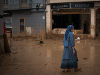 Consequences of flooding caused by the DANA occur in cities near Valencia, Spain, on November 7, 2024. (