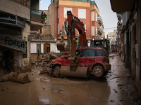 Consequences of flooding caused by the DANA occur in cities near Valencia, Spain, on November 7, 2024. (