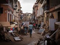 Consequences of flooding caused by the DANA occur in cities near Valencia, Spain, on November 7, 2024. (