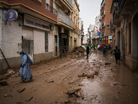 Consequences of flooding caused by the DANA occur in cities near Valencia, Spain, on November 7, 2024. (