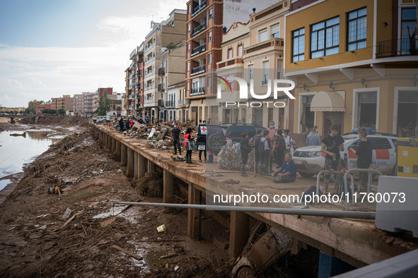 Consequences of flooding caused by the DANA occur in cities near Valencia, Spain, on November 7, 2024. 