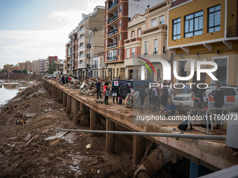 Consequences of flooding caused by the DANA occur in cities near Valencia, Spain, on November 7, 2024. (