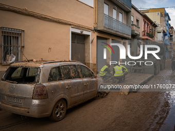 Consequences of flooding caused by the DANA occur in cities near Valencia, Spain, on November 7, 2024. (