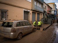 Consequences of flooding caused by the DANA occur in cities near Valencia, Spain, on November 7, 2024. (