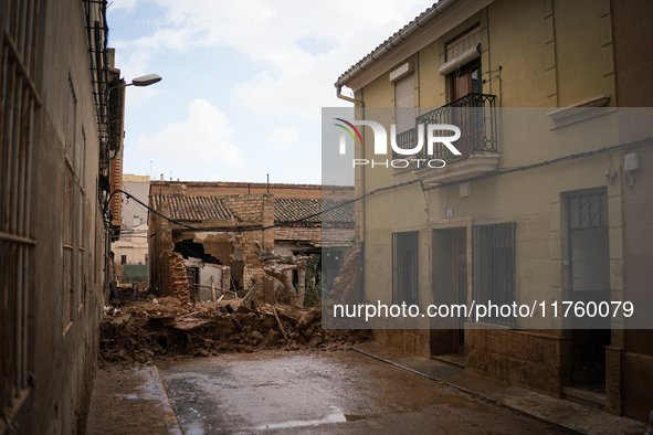 Consequences of flooding caused by the DANA occur in cities near Valencia, Spain, on November 7, 2024. 