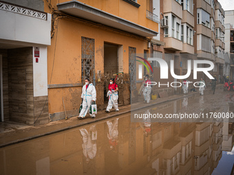 Consequences of flooding caused by the DANA occur in cities near Valencia, Spain, on November 7, 2024. (