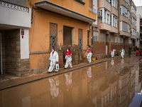 Consequences of flooding caused by the DANA occur in cities near Valencia, Spain, on November 7, 2024. (