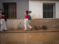 Consequences of flooding caused by the DANA occur in cities near Valencia, Spain, on November 7, 2024. (