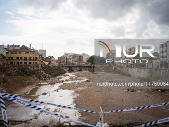 Consequences of flooding caused by the DANA occur in cities near Valencia, Spain, on November 7, 2024. (