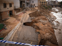 Consequences of flooding caused by the DANA occur in cities near Valencia, Spain, on November 7, 2024. (