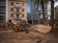 Consequences of flooding caused by the DANA occur in cities near Valencia, Spain, on November 7, 2024. (