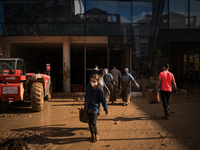 Consequences of flooding caused by the DANA occur in cities near Valencia, Spain, on November 7, 2024. (